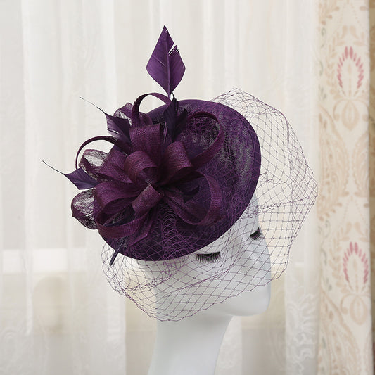 Flower Fascinator on headband,Women's Tea Party Hat, Derby Hat, Fancy Hat, Wedding Hat, Kentucky Derby Fashion